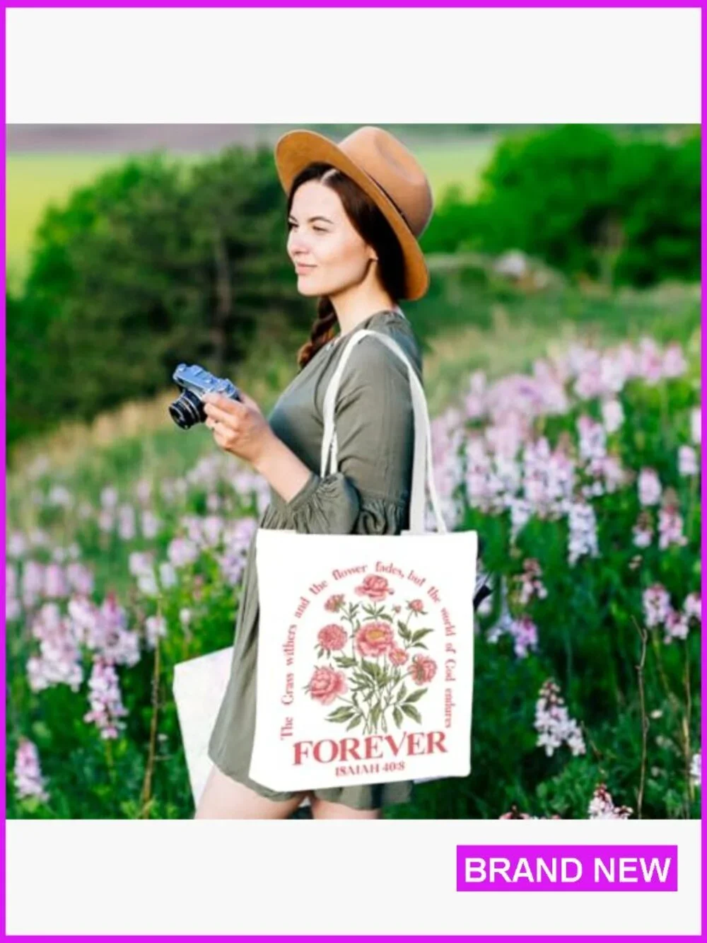 Canvas Tote Bag Reusable Grocery Shopping Gift Yoga Tote Shoulder Bag